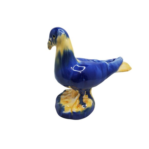 vintage porcelain blue glazed lifesize bird figurine - Picture 3 of 4